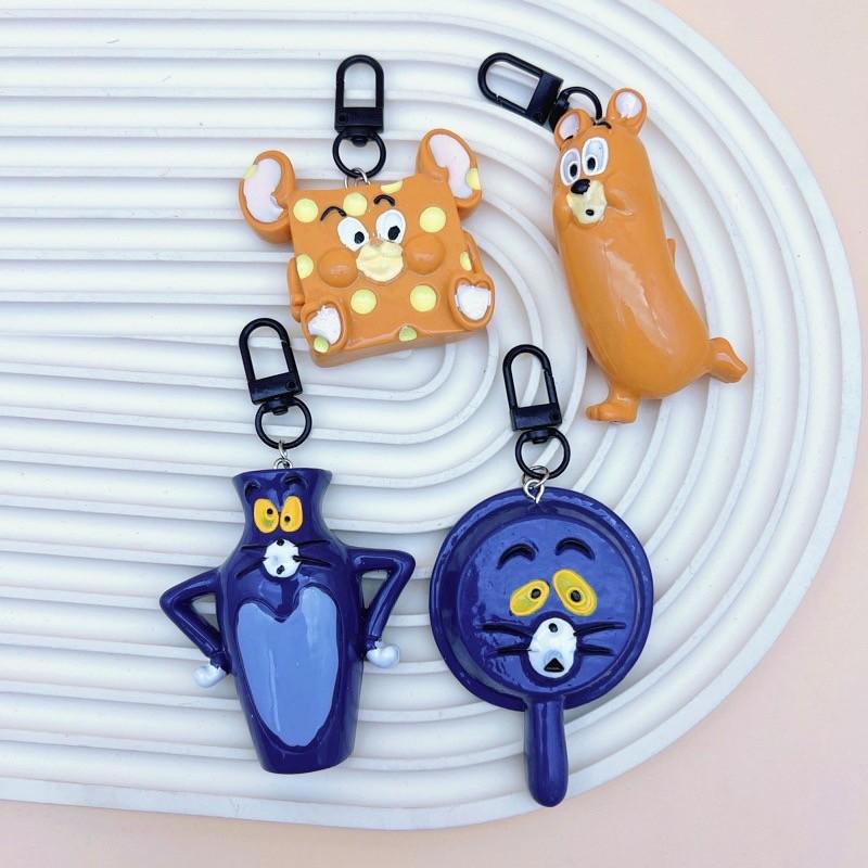 Cute Cartoon Creative Cat Mouse Keychain, Kids Backpack Car Accessory, Nail Clip Holder, Fun and Practical Gift Idea