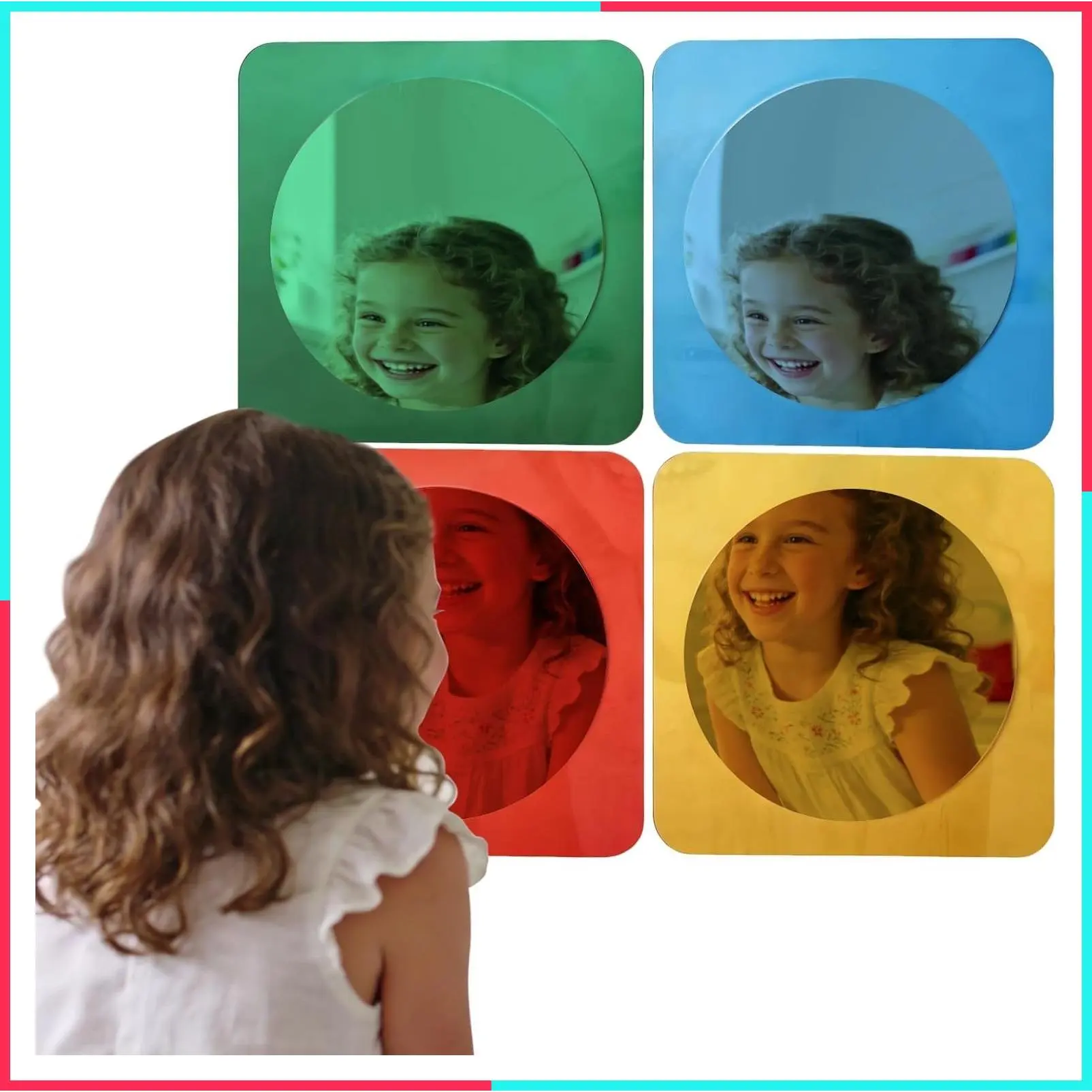 4 Pcs Acrylic Bubble Sensory Wall Mirror, Christmas Wall Decor for Sensory Room & Science Classroom, Visual Tactile Stimulation & Curiosity Inspiration