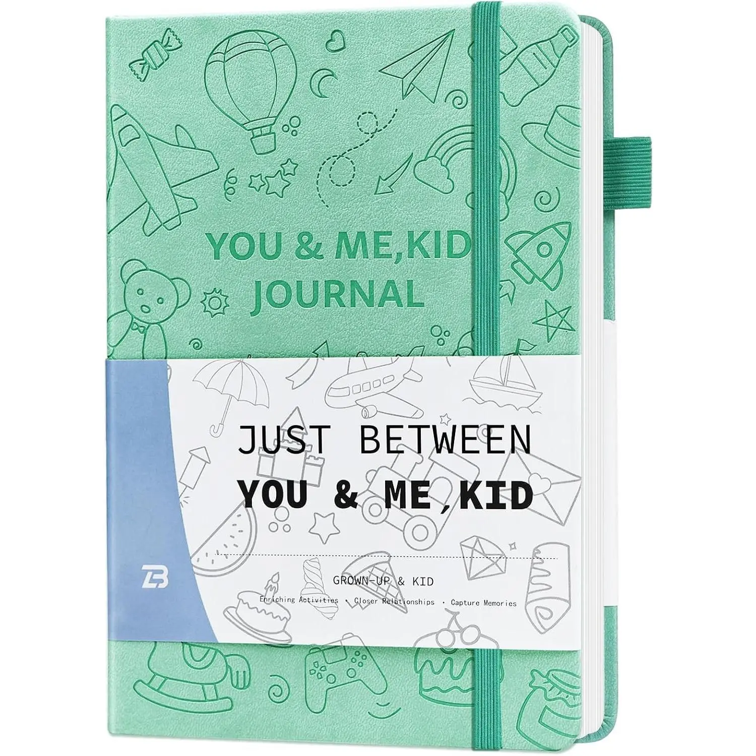 Just Between You and Me,  Journal: A   and Forth Memory Book for Mother Daughter & Son with Interactive Prompts | From Mom with Love,  for Girls & Boys  6-12, 8-10, Teen, Green