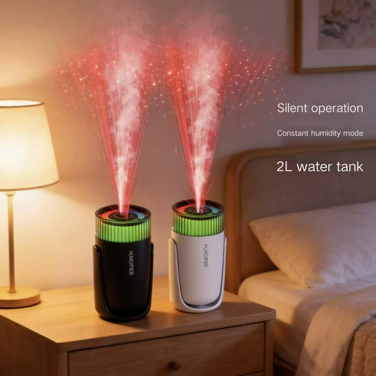New Starry Humidifier, Silent Operation, Seven-Color Night Light, Fine Visible Mist, Can Be Used as Aromatherapy Machine, Suitable for Living Room, Bedroom, Office, Car