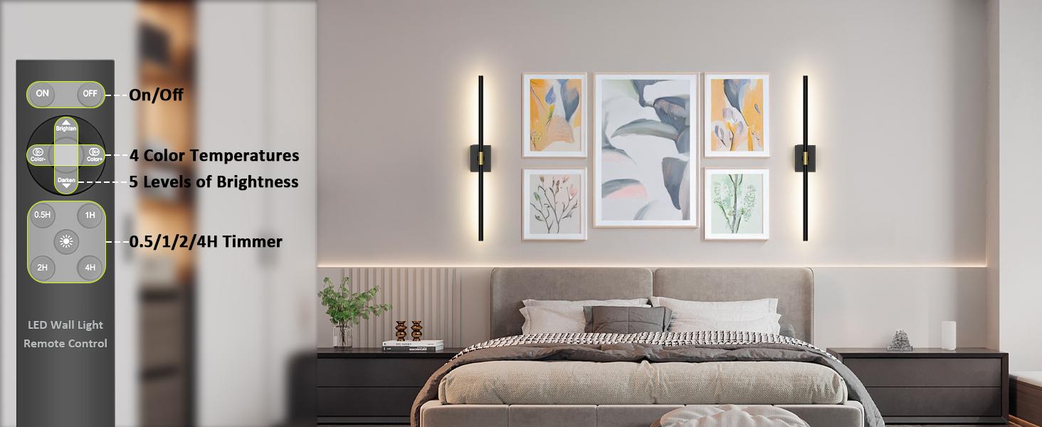 Battery Operated Wall Sconces w/ Remote Control Set of 2 | 31.5 inch | Upgrade 10000mAh | 3000K-6000K LED Wireless Wall Light for Bedroom, Picture Lights for Wall, Hallway, Background Wall Battery Operated Wall Sconces w/ Remote Control Set of 2 | 31.5 inch | Upgrade 10000mAh | 3000K-6000K LED Wireless Wall Light for Bedroom, Picture Lights for Wall, Hallway, Background Wall