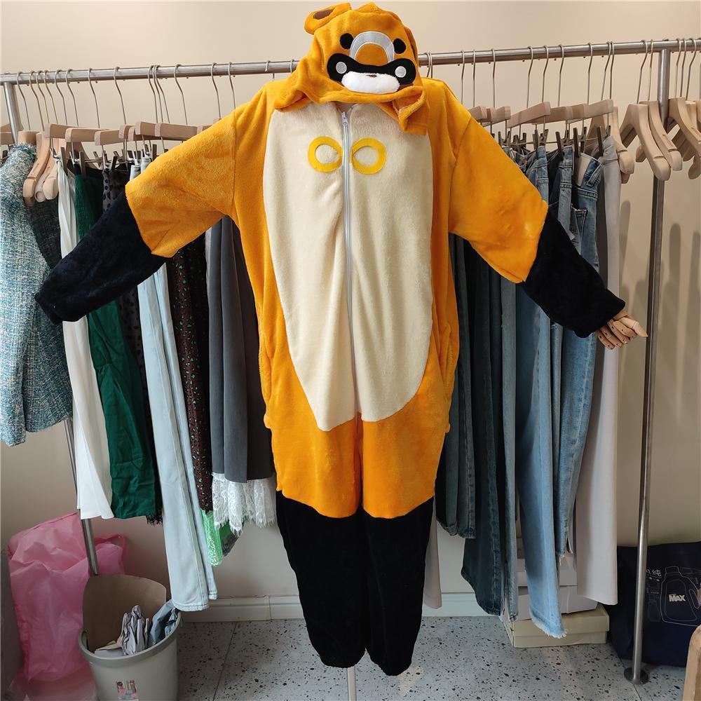 Jumpsuits Winter Women Adult Genshin Impact Xiangling Guoba Pajamas Flannel Plush Adult Cartoon Cosplay Halloween Costume