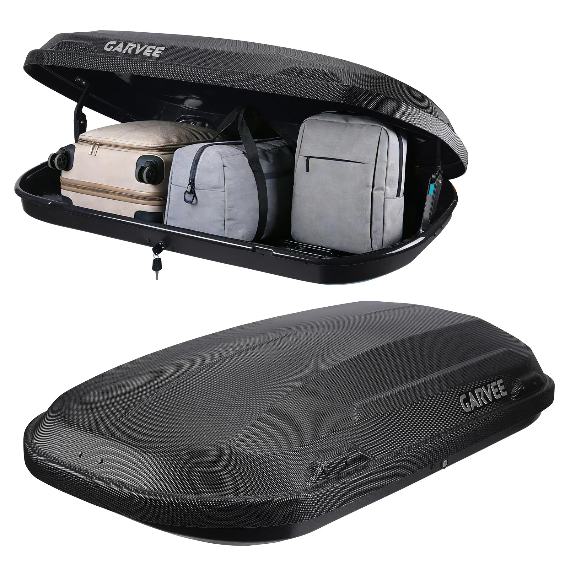 GARVEE Rooftop Cargo Box Carrier with Dual-Side Opening, Hard-Shell Design for Secure and Convenient Storage on Vehicles