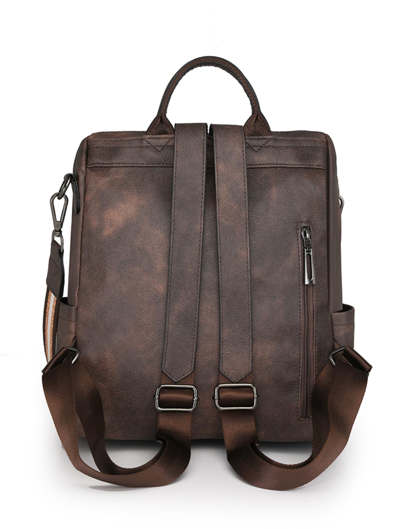 Women's Vintage Soft Leather Backpack, Multi-Functional Commuter Bag, Large Capacity Anti-Theft Handbag, Urban Fashion Accessory