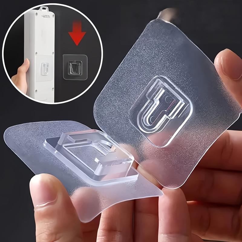 18-Piece Utility Hook Set, Casual Style, Easy Installation, Wall Hanging Adhesive, Multi-Use Plastic Hooks for Router, Socket, Frame, Remote Control