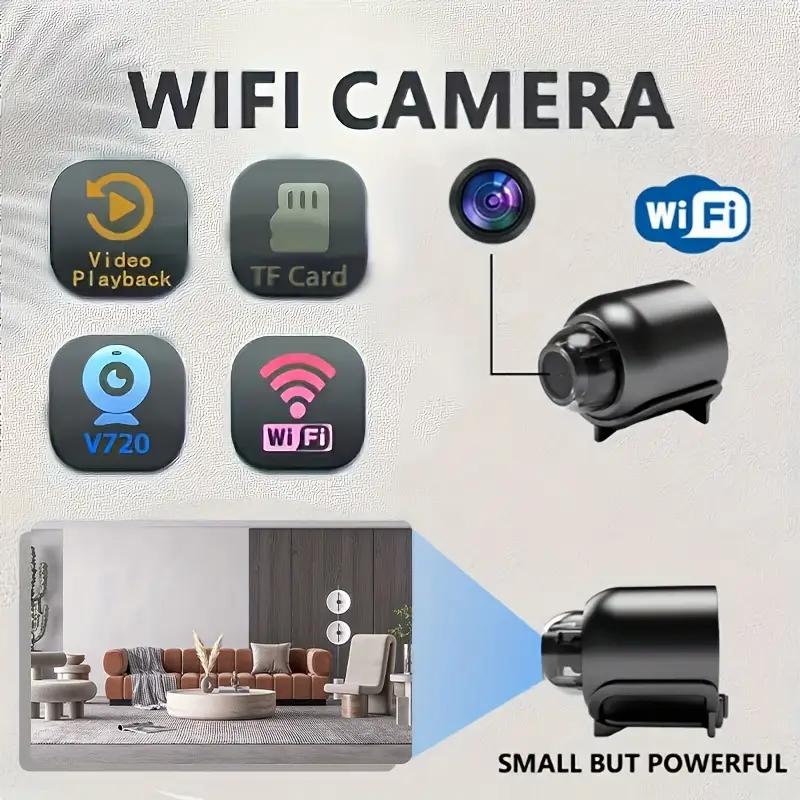 Compact Wireless Hidden Smart Camera, Video Recording, Motion Detection, APP Control, WiFi Security, USB Powered, Outdoor & Indoor Use