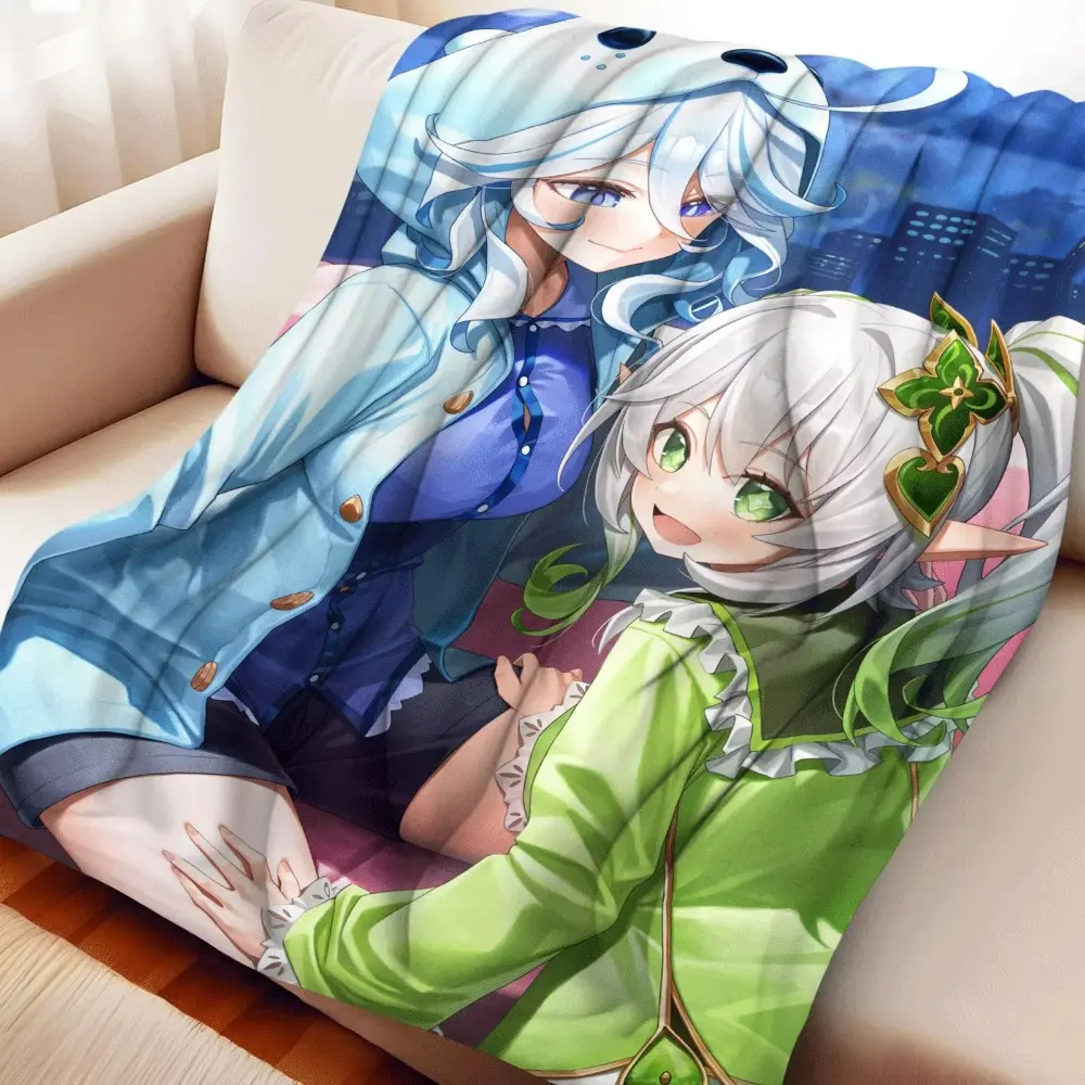 Exclusive Genshin Impact Furina Plush Blanket (150x200cm)  Hyper Warm Hydro Themed Gift for Anime Fans