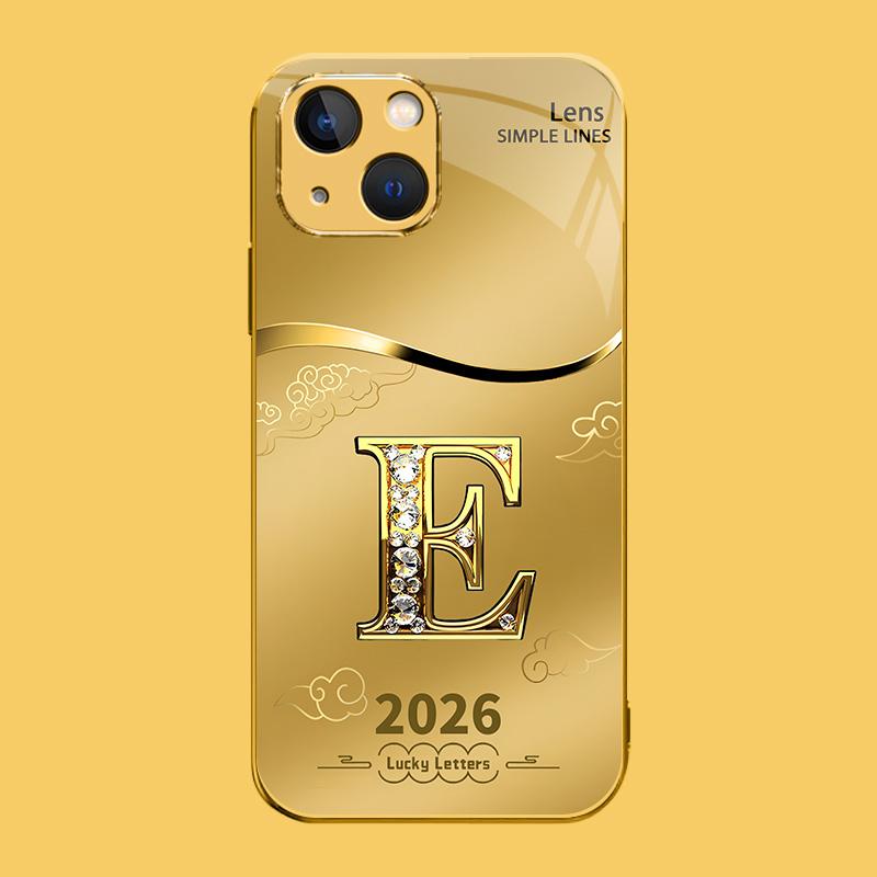 Suitable for [iPhone 13] high-end phone case🤩，choose from 26 letters of the English alphabet, each with an exquisite auspicious cloud pattern to bring you good luck YM99