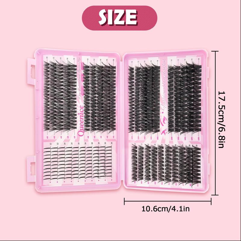 QUEENICE Lash Clusters Extension Kit, Cosmetic Eyelash Extension 40D/60D/80D/100D/120D, 10mm-18mm Mix Lengths Individual Cluster Lashes, DIY Lashes Cluster, Full Set for Beginners, Eyelash Tools, Daily & Party Makeup, Festival Gift QUEENICE Lash Clusters Extension Kit, Cosmetic Eyelash Extension 40D/60D/80D/100D/120D, 10mm-18mm Mix Lengths Individual Cluster Lashes, DIY Lashes Cluster, Full Set for Beginners, Eyelash Tools, Daily & Party Makeup, Festival Gift