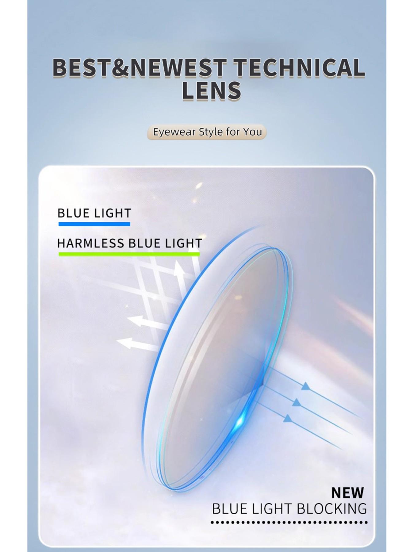 Mira Women's Simple Metal Frame Blue Light Blocking Glasses, Fashion Retro Oval Frame, Unisex Interchangeable Prescription Lenses G032OP