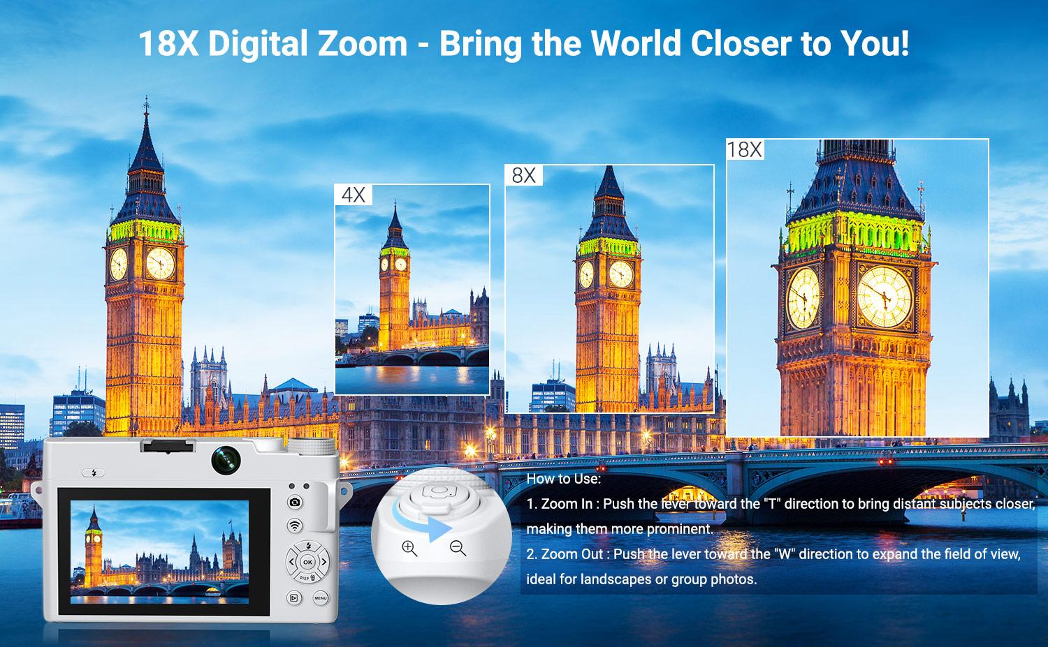 4K Digital Camera, 75MP Dual Cameras for Photography, 18X Digital Zoom Video Vlogging Camera, Autofocus Point Shoot Cameras, Compact Travel Camera with 3.0" Screen, 32GB Memory Card, 1 Battery, 1 Tripod, Perfect for Photography Beginner