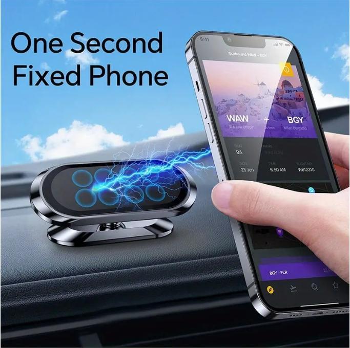 Car magnetic phone holder, compatible with mobile phones and tablets, universal suction cup navigation bracket, 360° rotatable and adjustable, car interior accessory