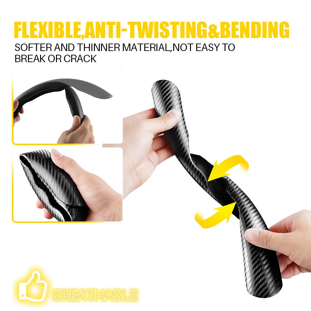 AUXITO 37cm -38cm 15" Steering Wheel Cover Faux Leather For Acura Carbon Fiber