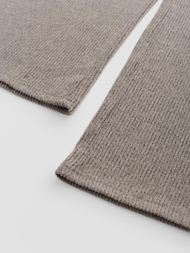 Women's Casual Comfortable Round Neck Long Sleeve Knit Sweater Set, High Waist Versatile Wide Leg Pants, 2 Piece