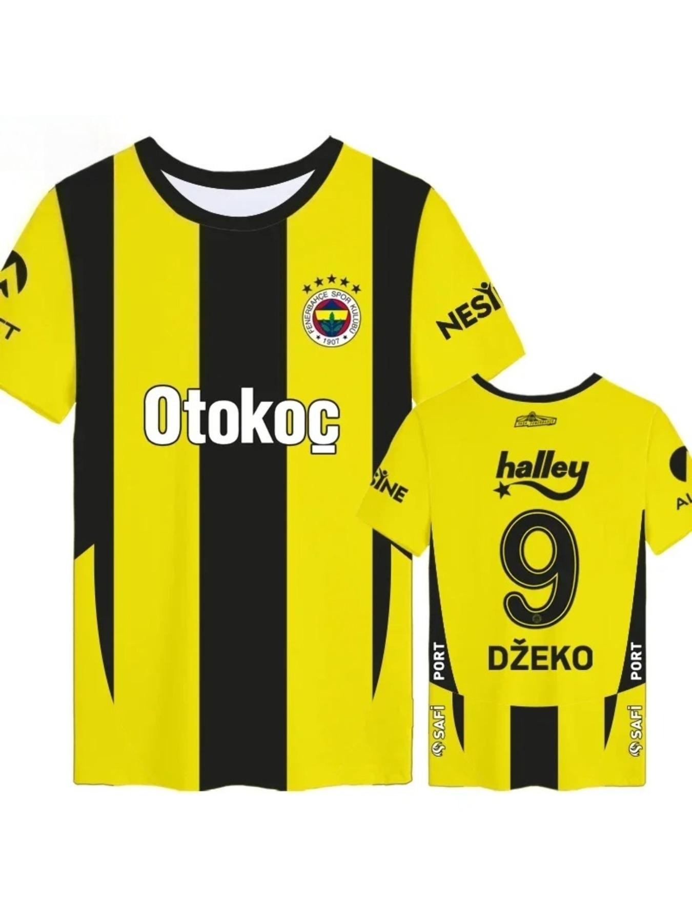 Fenerbahçe football T-shirt, men's and women's fans short-sleeved T-shirt, 3D printed sports T-shirt