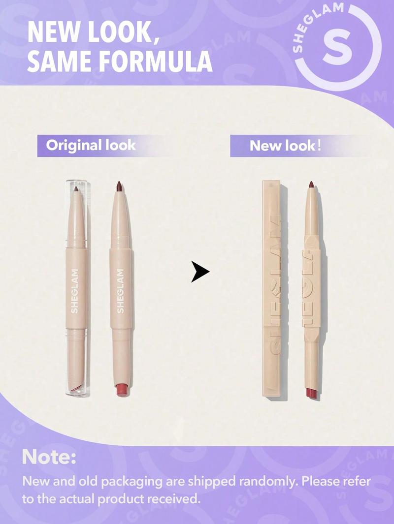 SHEGLAM GLAM 101 Lipstick & Liner Duo-DEEP CARAMEL Matte Nude Makeup Lipliner