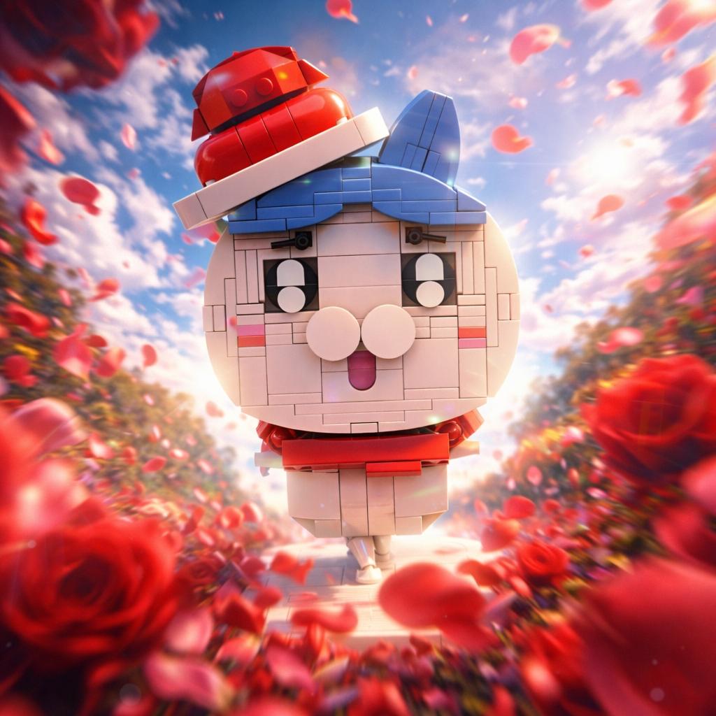 454PCS Anime Style Cute Character Building Blocks Set DIY Buildable Cartoon Figure Model Kit Easy Assembly Desk Display Ornament Birthday Gift Valentines Day Gift Easter Gift Halloween Gift Thanksgiving Gift Christmas Gift New Year Gift