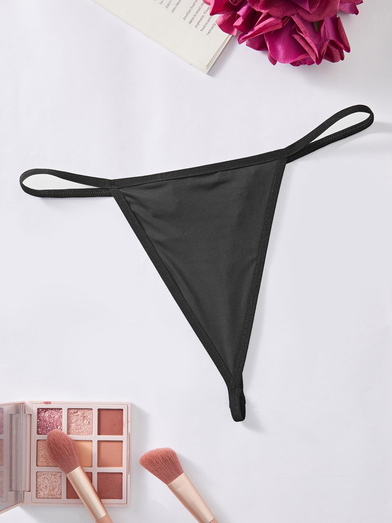 Women's Daily Thong Underwear, Sexy Panties with Rhinestones, Comfortable and Simple Design, Fashionable Ladies' Bottoms
