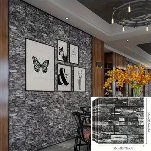 32pcs Self-Adhesive Xpe Retro Wall Stickers, Foam Brick Wallpaper for Bedroom, Waterproof Home Decor, 3mm Thick, Multiple Colors Available