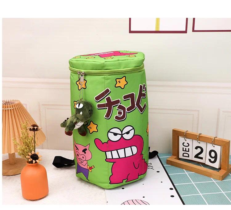 Crayon Shin-Chan Same Style Cute Backpack Crocodile Biscuit Backpack Top Zipper Badminton Racket Bag Portable Large Capacity Bag