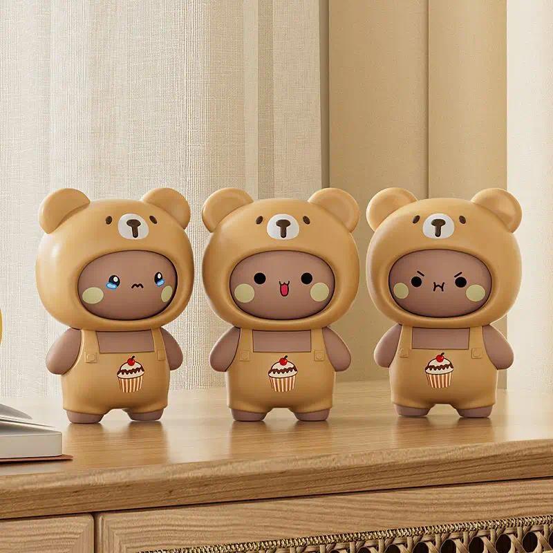 Original Bubu Dudu Change Face Figure Toy Keychain Pendant Doll Panda Bear Anime Figures Ornament Bag Decoration Gift