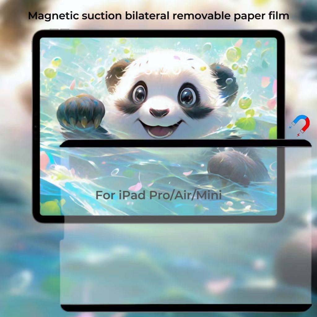 Magnetic Screen Protector Film for iPad 10th Gen, 11th Gen, Air 7/6/5/4, Pro 12.9/13 Inch, Anti-Glare, Easy Install, Reusable, Detachable Cleaning