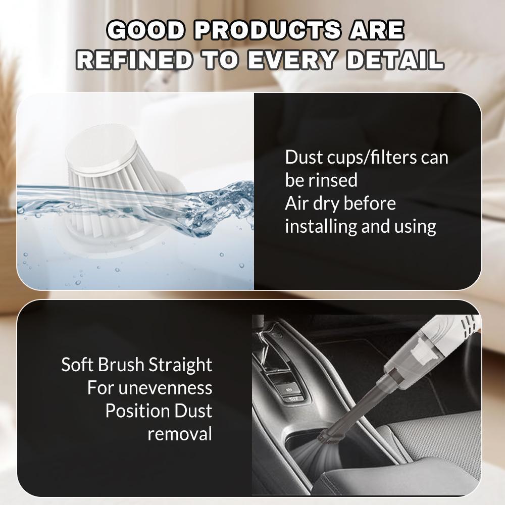Portable Cordless Stick Vacuum Cleaner, 2-in-1 Handheld Design, 6000Pa Powerful Suction, USB Rechargeable for Home, Car, Hair Cleaning#Summervibes Portable Cordless Stick Vacuum Cleaner, 2-in-1 Handheld Design, 6000Pa Powerful Suction, USB Rechargeable for Home, Car, Hair Cleaning#Summervibes
