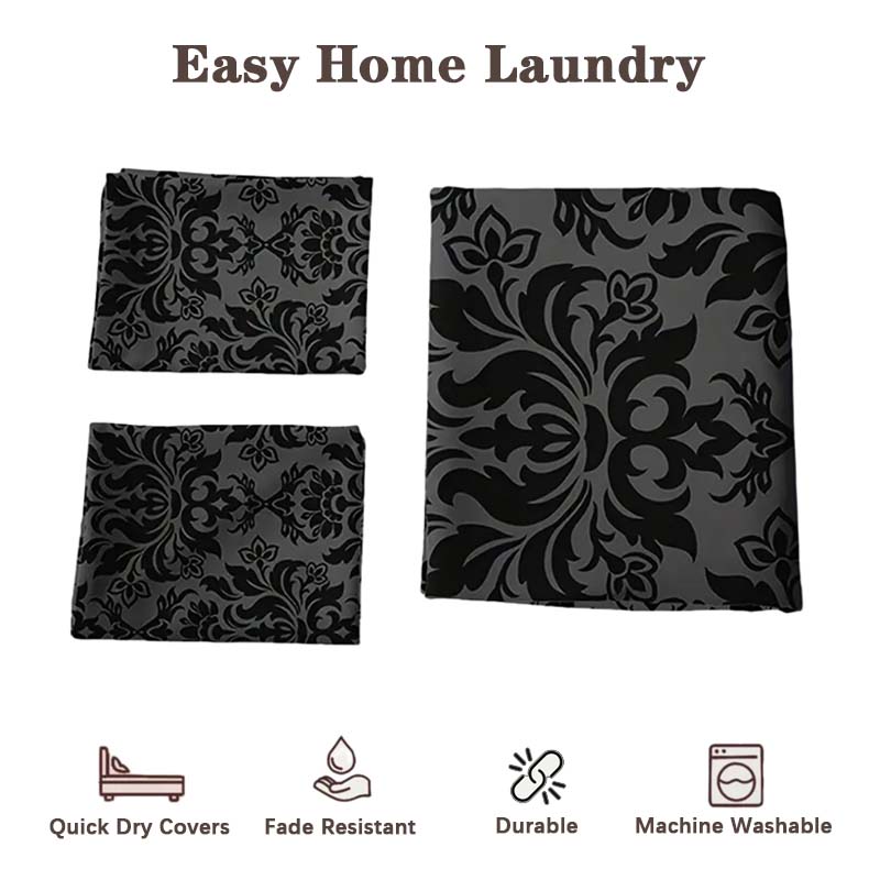 Gothic Print Bedding Set, Soft Polyester Fiber, Zipper Closure, Suitable for Twin, Full, Queen Beds, Home & Dorm Decor