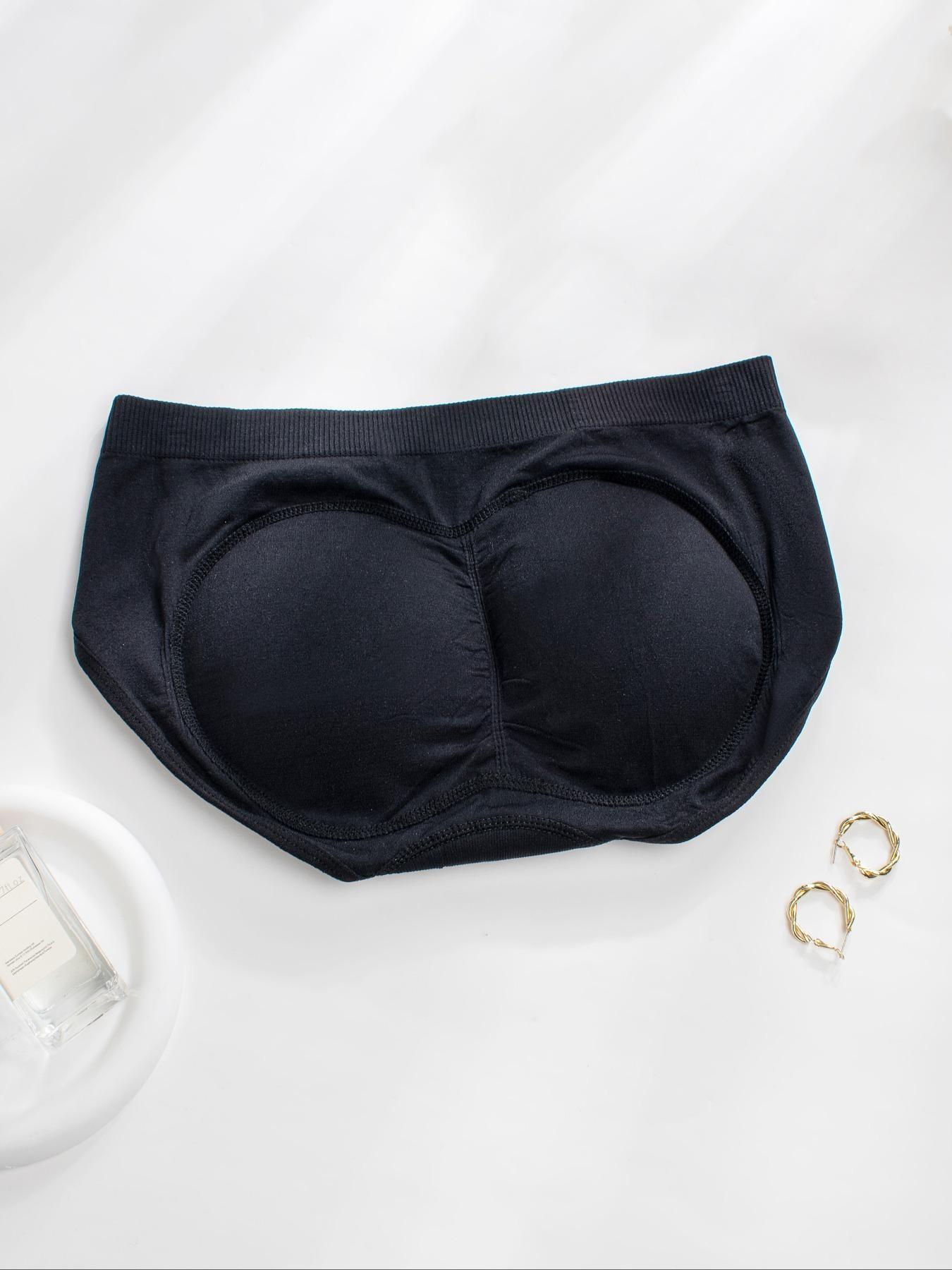 Women's Solid Color Butt-Lifting Briefs with Pads, Shaping Triangle Design for Daily Casual Wear, Enhances Curves Comfortably, Shaping Panties