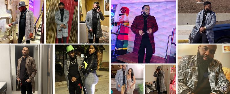 Kingapril Men's Wool Blend Pea Coat Notched Collar Single Breasted Overcoat Warm Winter Trench Coat Windproof Casual Jacket Plain Menswear Long Sleeve