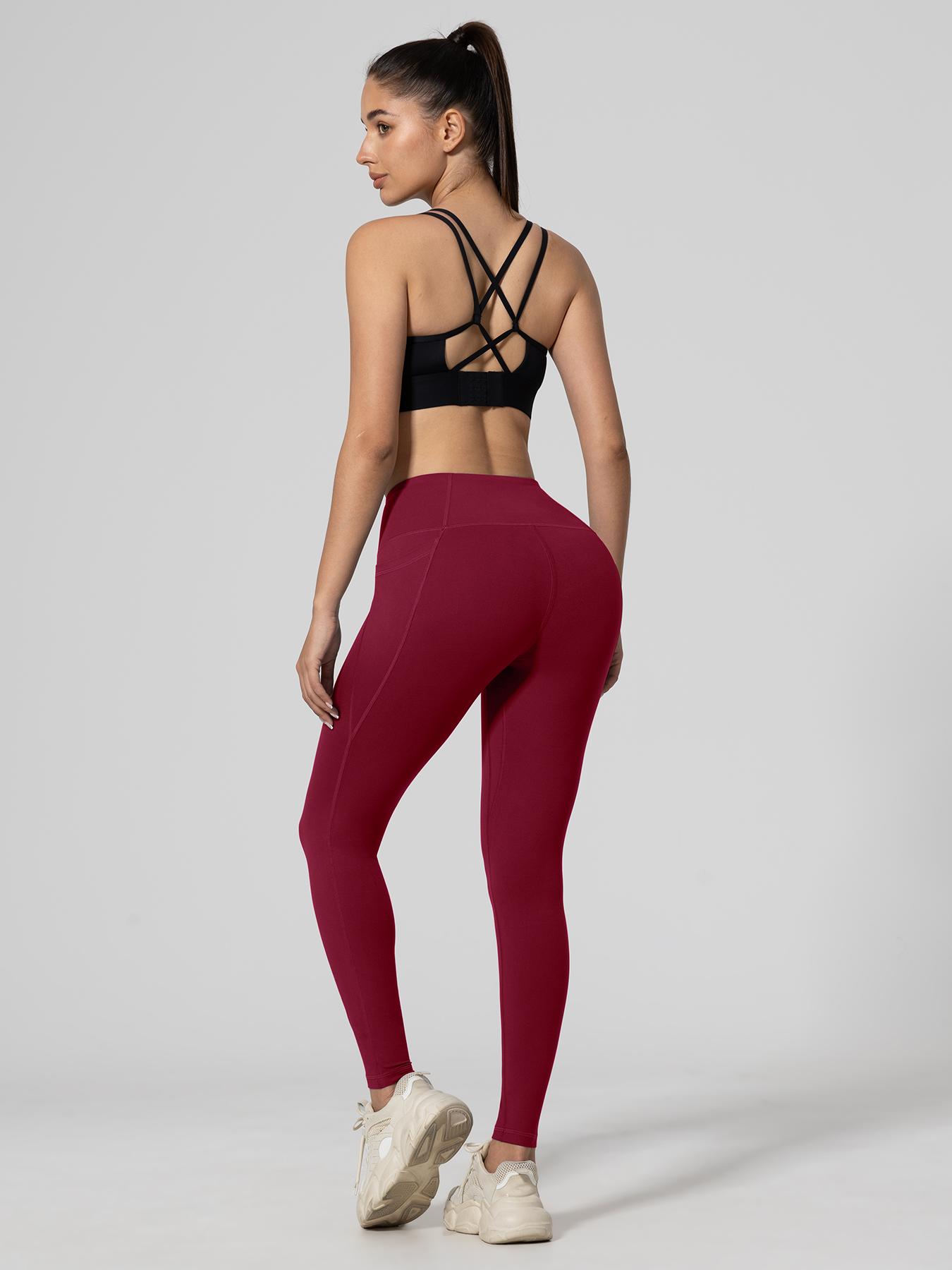 CHRLEISURE fitness legging 5-piece set High Waisted Sports Leggings with Pockets for Women - Soft Athletic Tummy Control Pants for Running Cycling Yoga Workout Leggings yoga legging