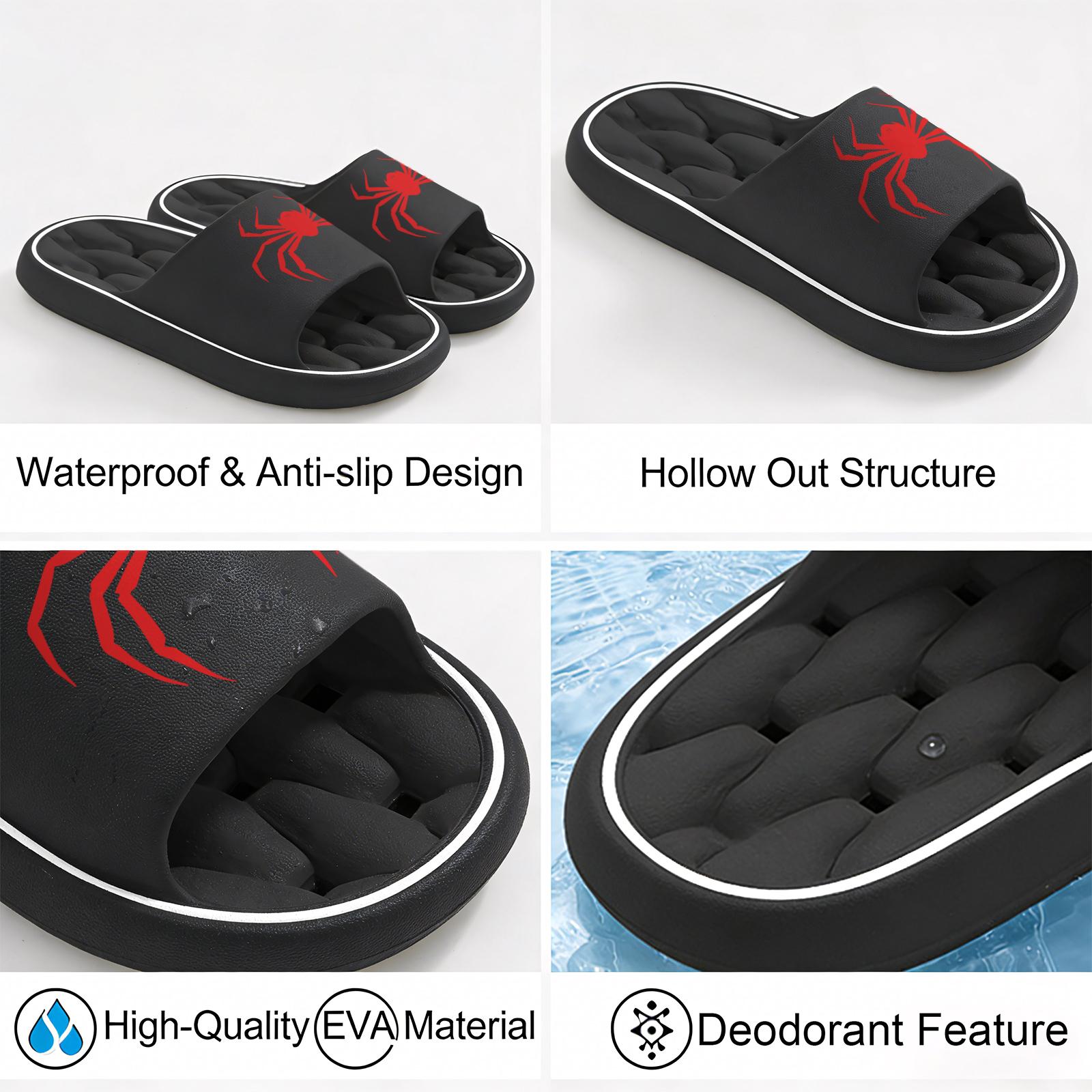 Halloween Spider Pattern Slippers for Men Women Comfortable Indoor Non Slip Home Shoes Soft Sole Warm Winter Footwear Casual Daily Use
