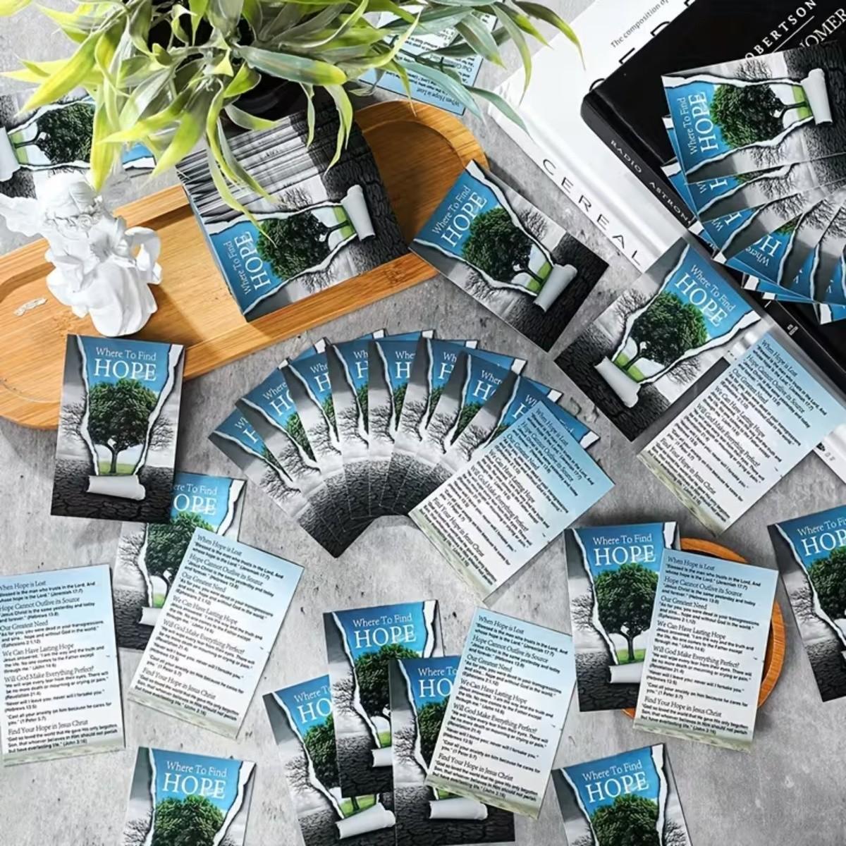 100 Gospel Tracts, Salvation Cards, Pocket-Sized Prayer Postcards, Christian Inspirational Bible Verses, Christian Gift Bookmarks，The Perfect Choice for Religious Festivals，Ideal for Parents and Friends。