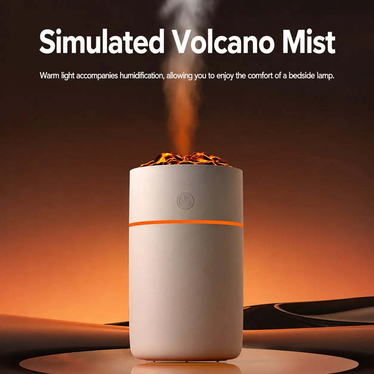 Volcano Flame Aroma Diffuser, Colorful LED Mist Humidifier, Ideal for Home, Office, and Car, Enhance Your Space with Vibrant Lighting
