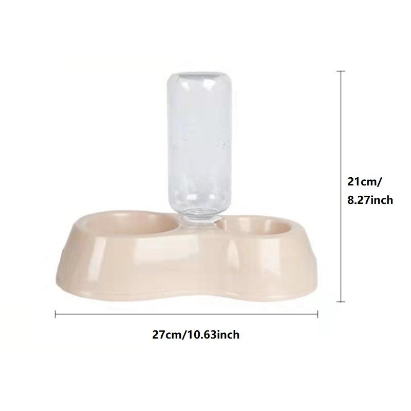 Plastic Dog Bowl Set with Water Fountain, Economic Dual Bowls Feeding Dish for Dogs & Cats, Pet Drinking Fountain Accessory