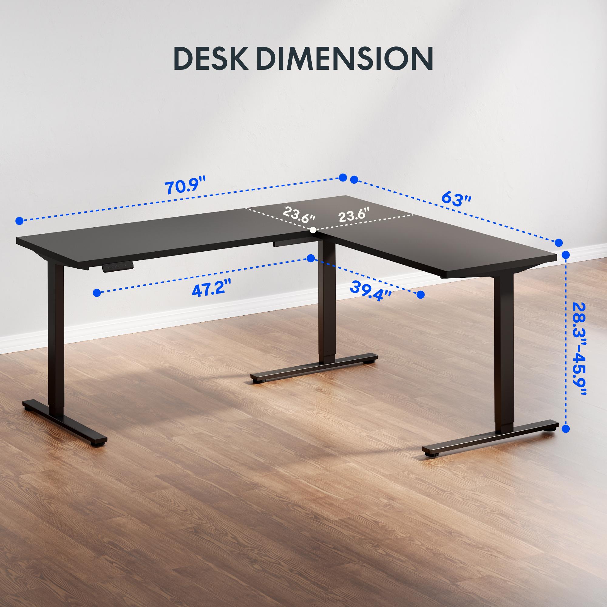 【TikTokShopBlackFriday】【Two Package Shipping】FLEXISPOT L-Shaped Standing Desk, Electric Height Adjustable Desk, Sit Stand Large Corner Desk, Memory Preset Controller, Modern Design