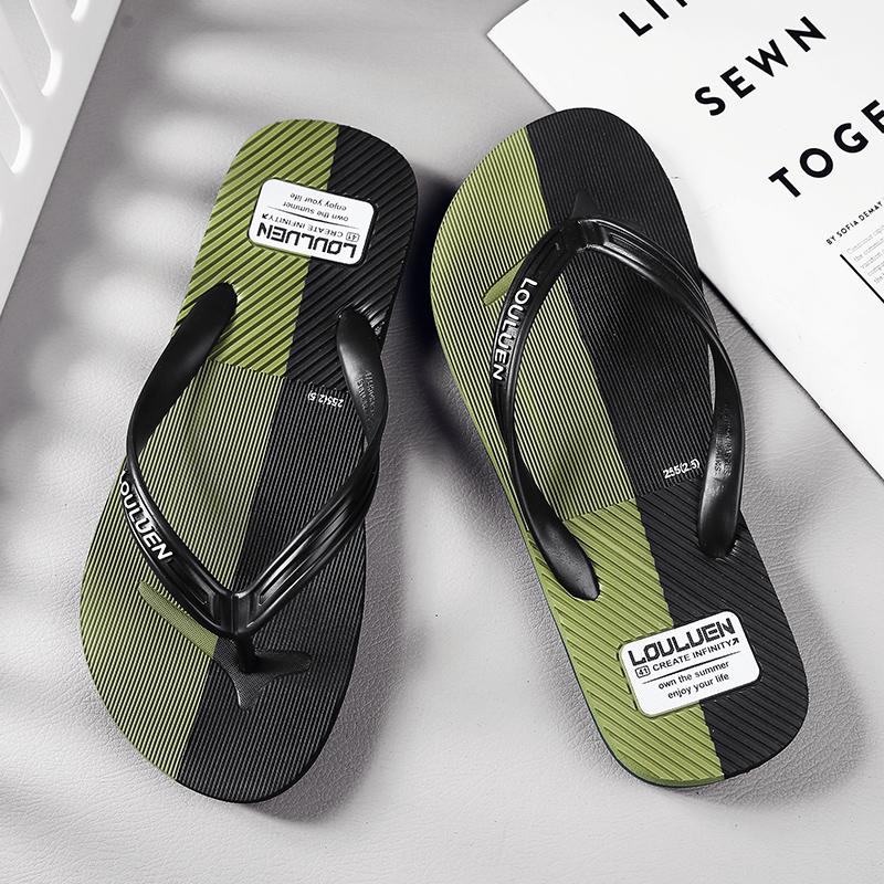 Men's Flip-Flops with Unique Texture, Four-Color Sandals, Comfortable Beach Shoes, Lightweight Slippers for Home, Bathroom, and Beach