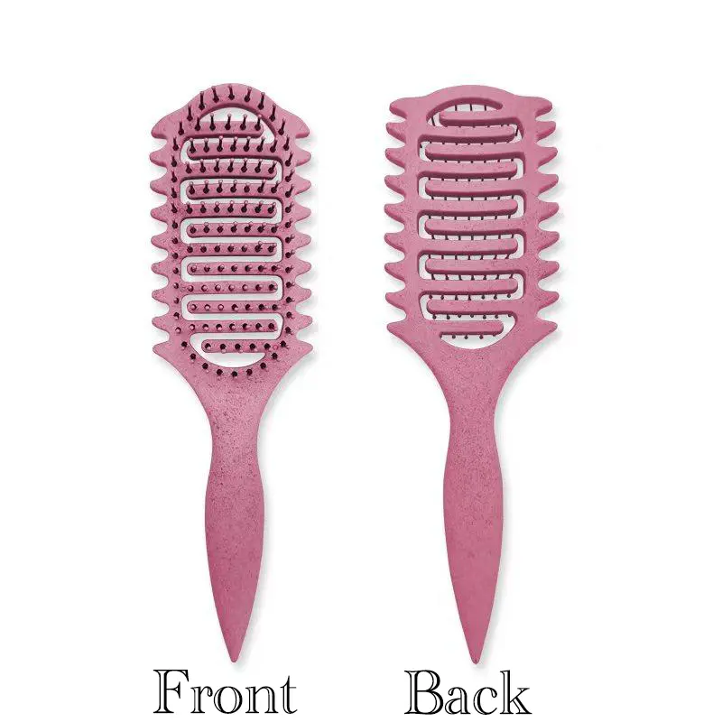 Curl Defining Vented Hair Brush for Curly & Wavy Hair – Detangling, Bounce & Volume Styling Brush with Hollow Design, Flexible Bristles, Gentle on Scalp, Curly Hair Detangler Brush