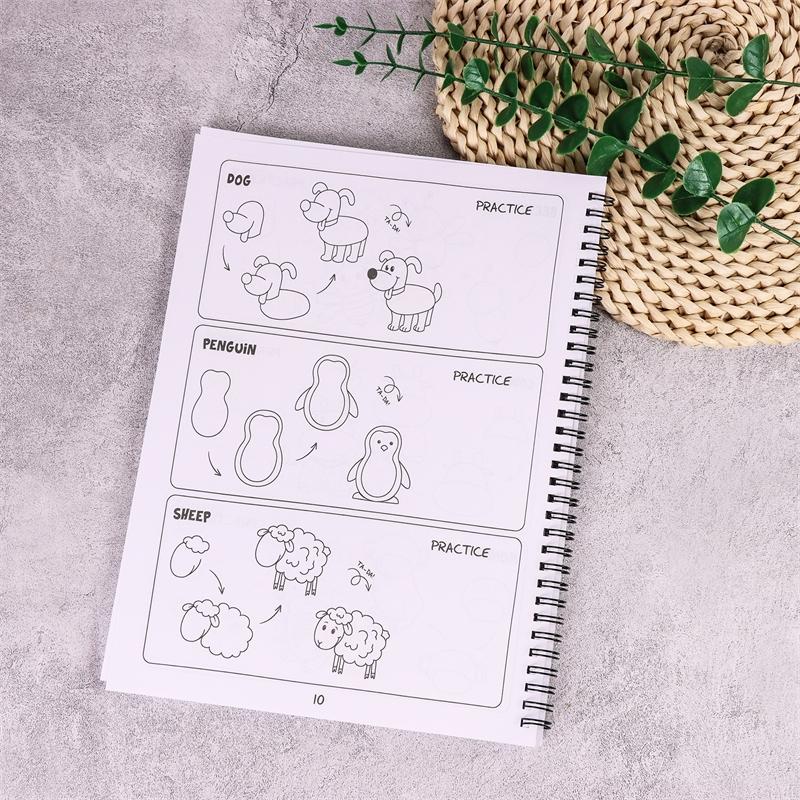 How to Draw for Beginners, Step-By-Step Simple Guides, Cute Animals Food Gifts More, 300 Pages Drawing Tutorial Book