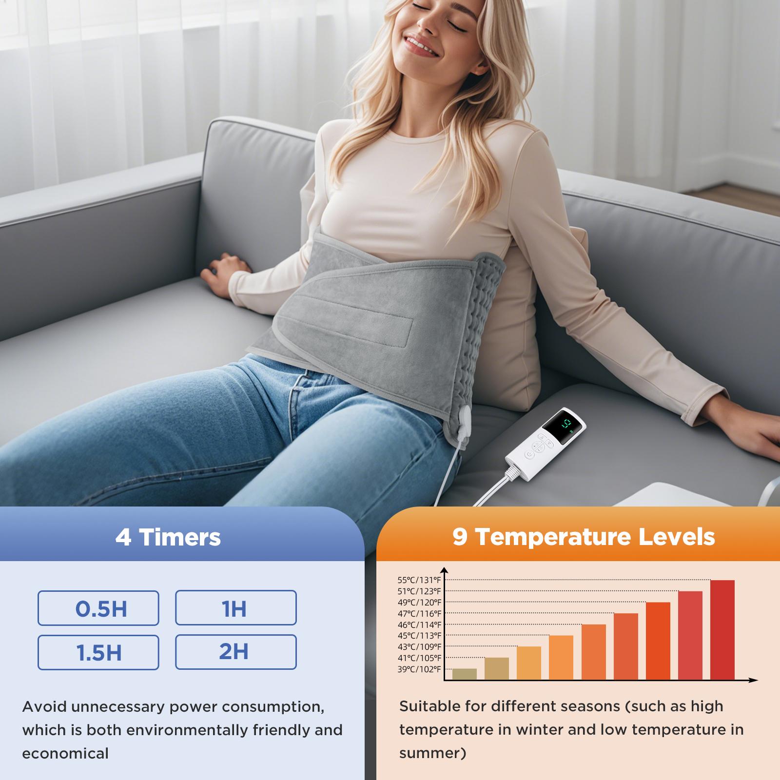 Electric Heated Waist Belt, 1 Count Washable Electric Heating Pad, 9-level Temperature Adjustment & 4-level Timing Heating Pad, Adjustable Heating Temperature, Suitable for Women & Girls & Adult, Heated Wrap