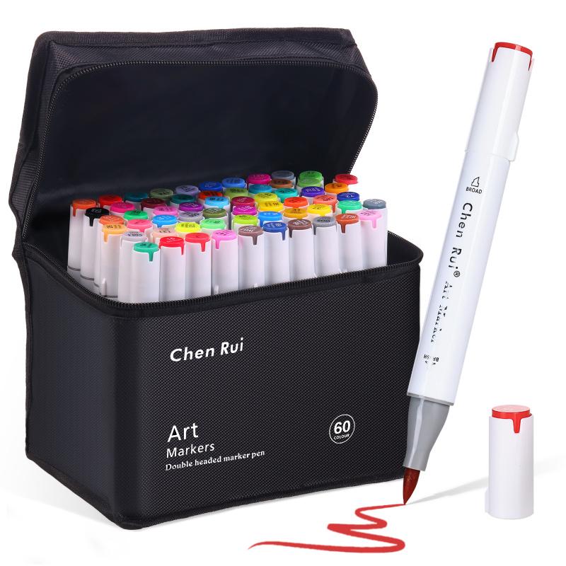 48/60/80/120/168 Colors Alcohol Markers Set,With Bleeding-Proof Drawing Mat, Brush&ChiselDual Tips Art Markers for Coloring,Sketching,Card Making and DIY Patinting-for Adults and Students -Refillable
