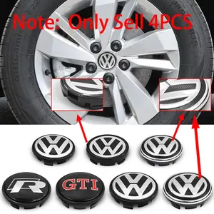 4Pcs 55mm 65mm Car Styling Wheel Center Cap Hub Covers Emblem Badge Auto Accessories For Volkswagen VW R GTI Golf Passat b6 Tiguan Polo Jetta Caddy 3B7601171 1J0601171 5H0601171 Vehicle Exterior Decoration