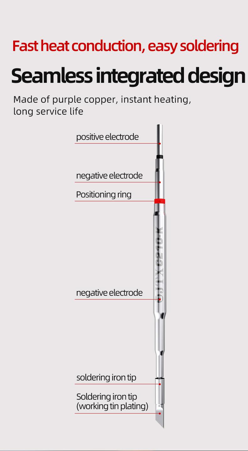 JTX C210 Soldering Iron Tips C210-I-IS-K 3in1 Kits for T210 Handle Mobile Phones Soldering Station Welding Tip Tools Set