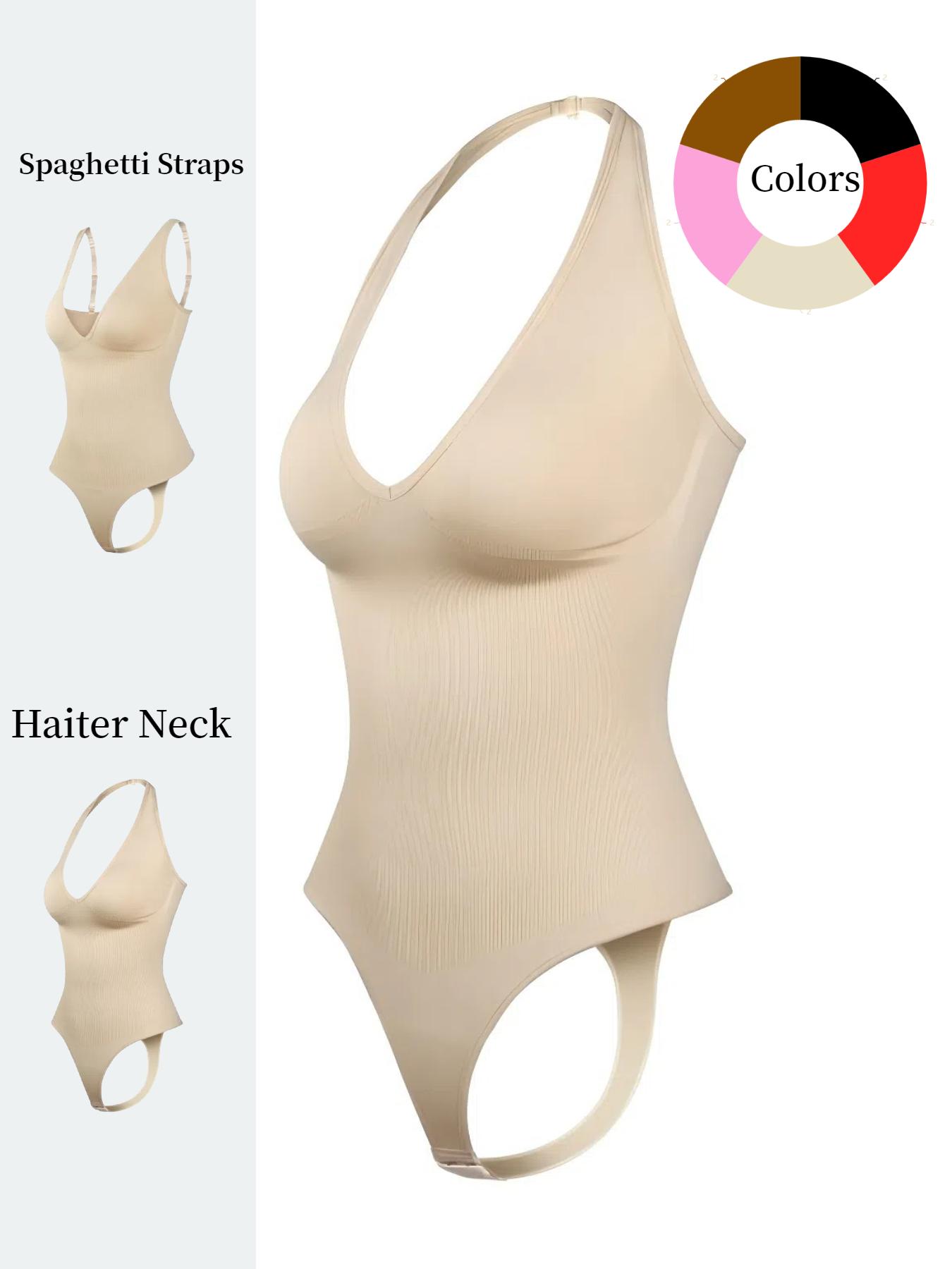 Women's Adjustable Convertible Strap Bodysuit, Tummy Control High Compression Shapewear, All-Seasons Slimming Suit, Kardashian Style, Basic, Crop, Fit, Underwear