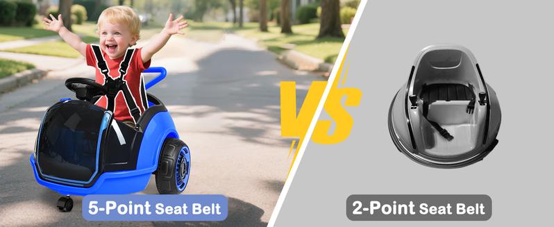 ANPABO 3-in-1 Electric Push Ride On Car, 12V Kids Ride On Toy w/Remote Control, 360° Spin, 5-Point Safety Belt, Colorful LED Light, Music Player, Push Car for Toddler