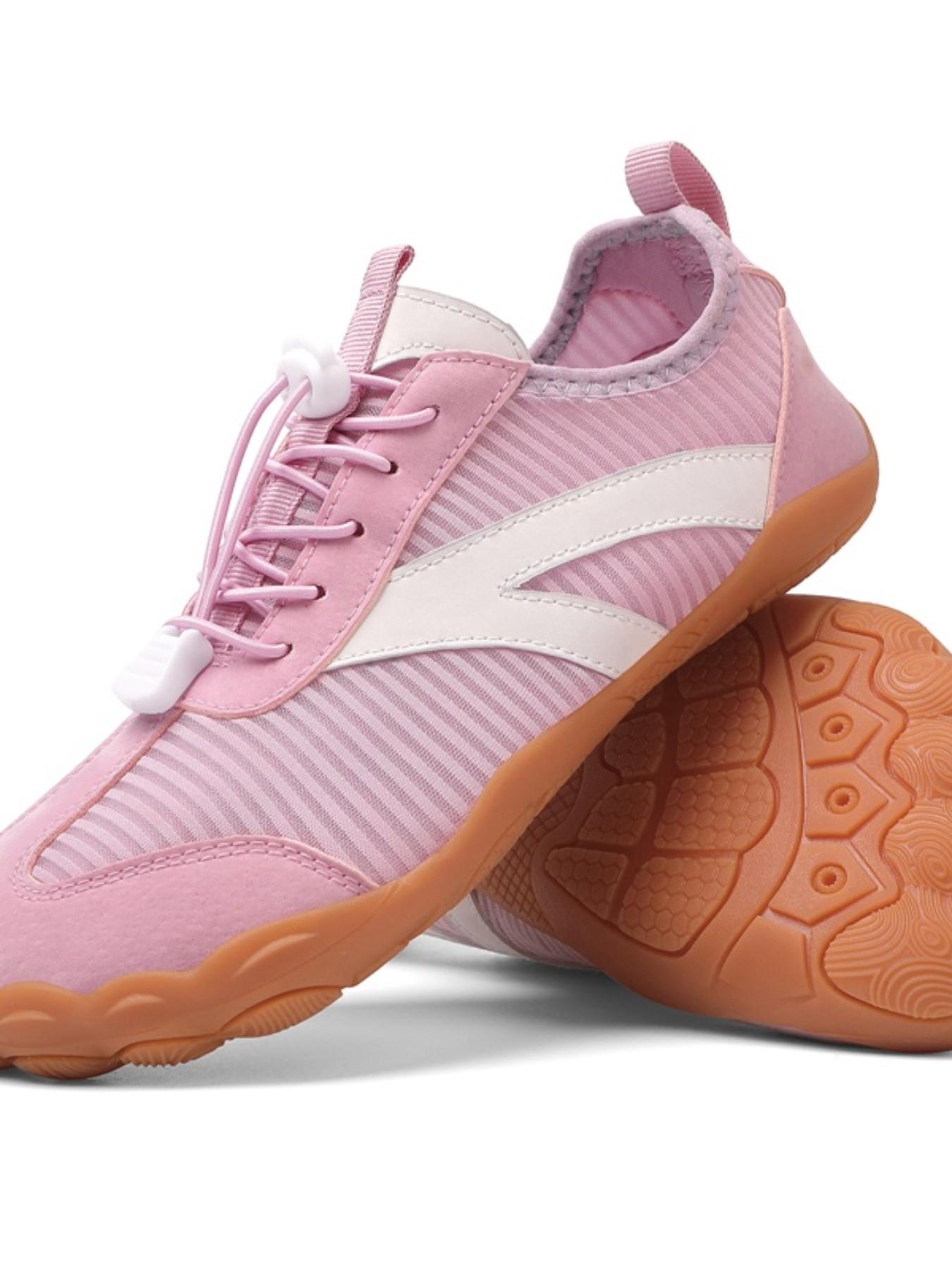 Couple Five-Finger Yoga Shoes, Casual Indoor Fitness Sneakers, Mesh Fabric, Rubber Sole, Wide Fit, Solid Color, China Made