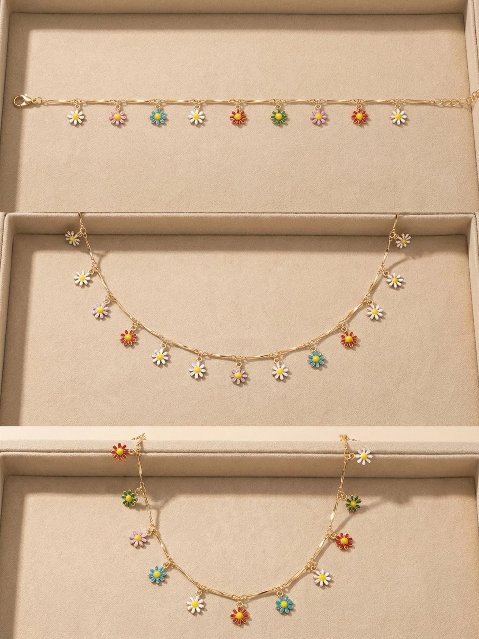 Daisy Necklace Alloy, Sweet Style for Young Fashion Women, Adjustable Clavicle Chain, Perfect Gift for Friends