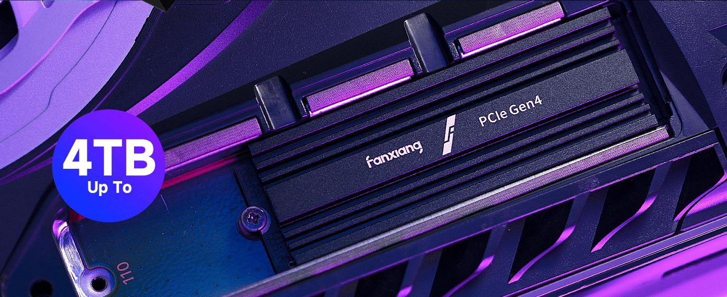 FANXIANG S880ER 4TB w/Heatsink M.2 SSD NVMe SSD PCIe Gen 4 Gaming SSD M.2 2280, Up to 7300MB/s