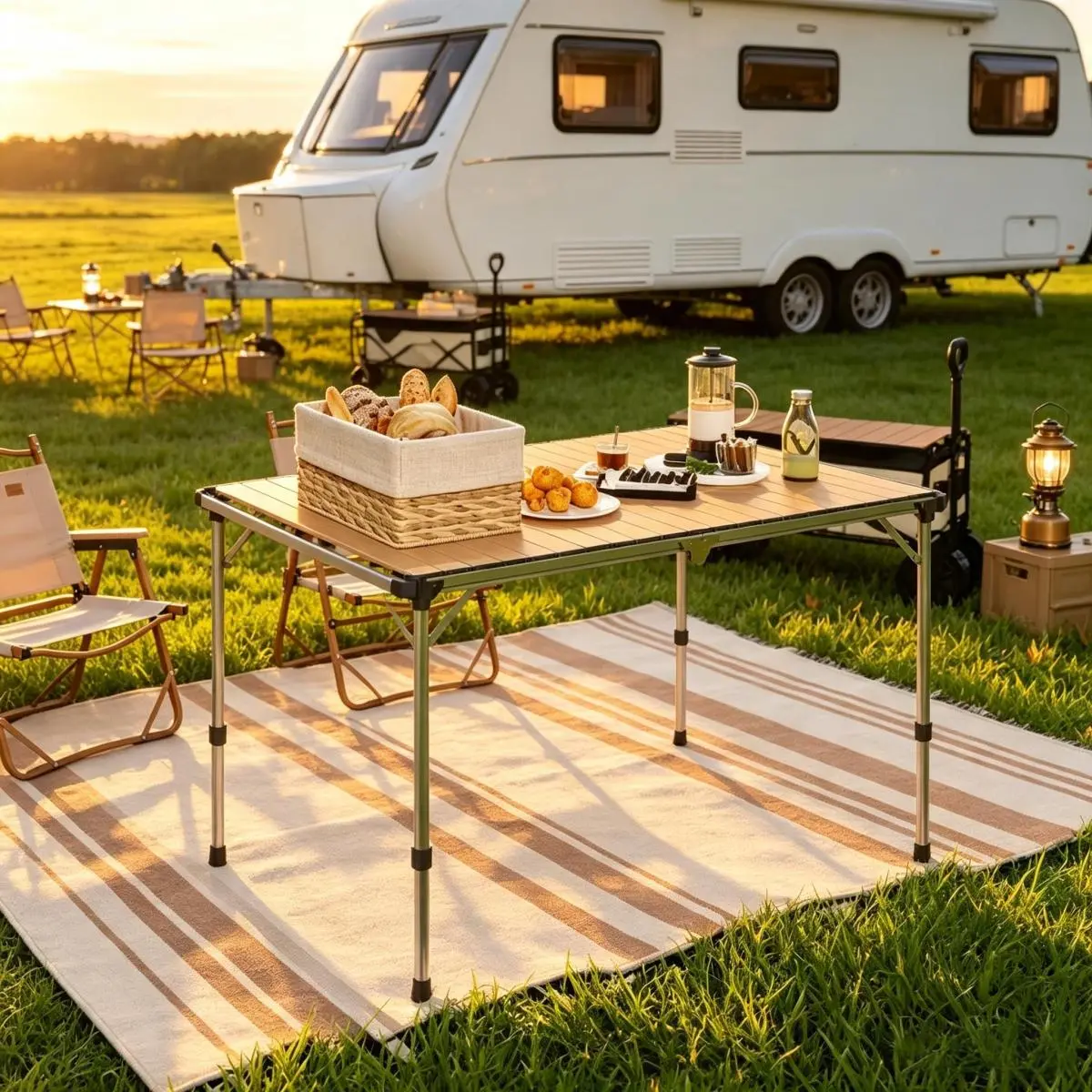 Versatile Outdoor Utility Table,Adjustable Height Folding Camping Table,Portable Picnic Table