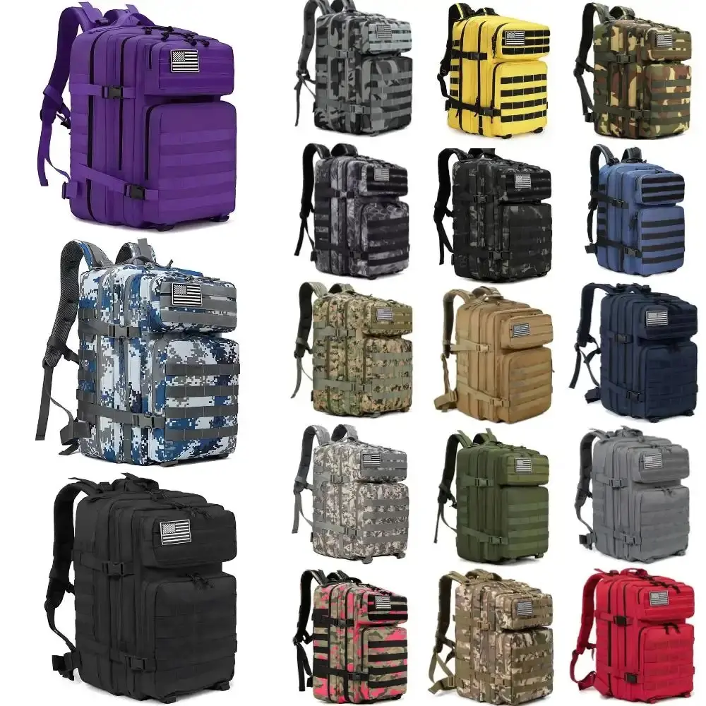 45L Large Oxford Fabric Military-Grade Army Backpack - Lightweight, Durable Multi-Functional Travel Backpack Carrier for Rugged Outdoor, Trail-Ready Tough Home Supplies Storage Use